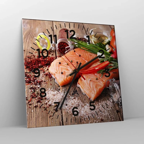 Horloge murale - Pendule murale - Aventure norvégienne dans la cuisine - 40x40 cm