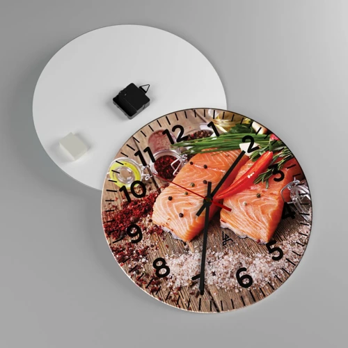 Horloge murale - Pendule murale - Aventure norvégienne dans la cuisine - 40x40 cm