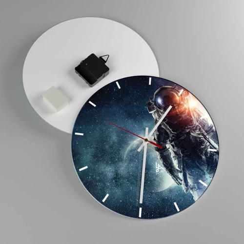 Horloge murale - Pendule murale - Aventure spatiale - 30x30 cm