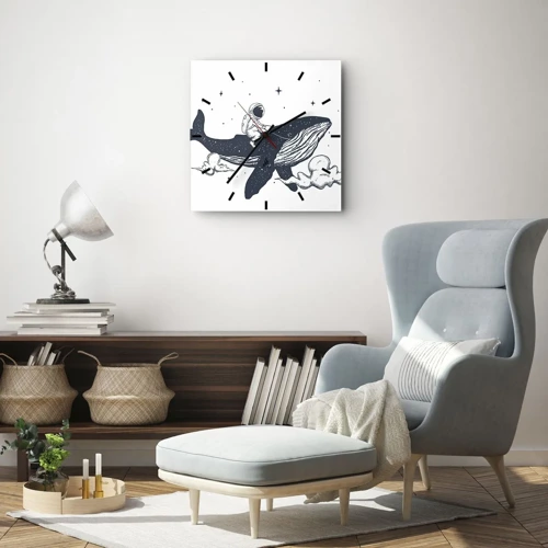 Horloge murale - Pendule murale - Aventure spatiale - 30x30 cm