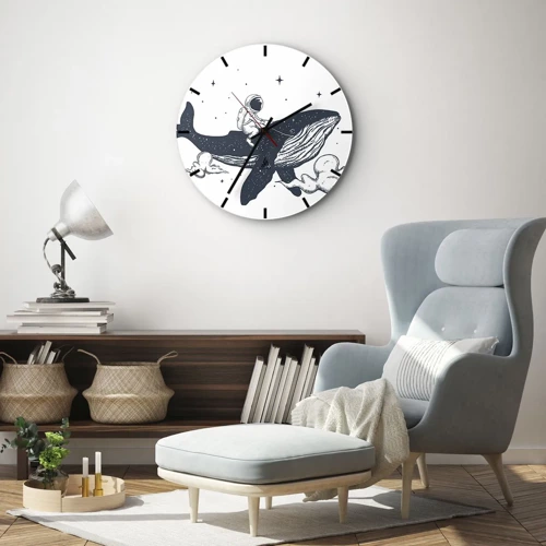 Horloge murale - Pendule murale - Aventure spatiale - 30x30 cm