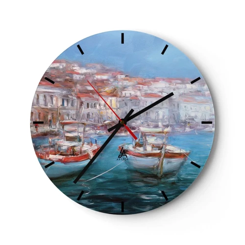 Horloge murale - Pendule murale - Baie italienne - 30x30 cm