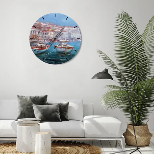 Horloge murale - Pendule murale - Baie italienne - 30x30 cm