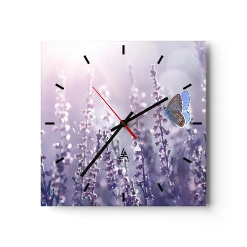 Horloge murale - Pendule murale - Baiser de papillon - 30x30 cm