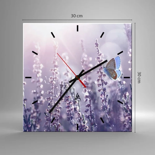 Horloge murale - Pendule murale - Baiser de papillon - 30x30 cm