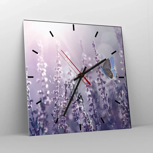 Horloge murale - Pendule murale - Baiser de papillon - 30x30 cm