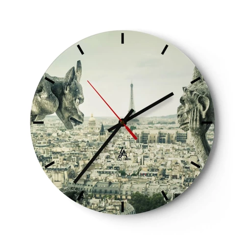 Horloge murale - Pendule murale - Bavardage parisien - 30x30 cm