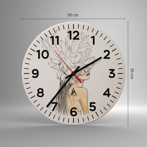 Horloge murale - Pendule murale - Beauté couronnée - 30x30 cm