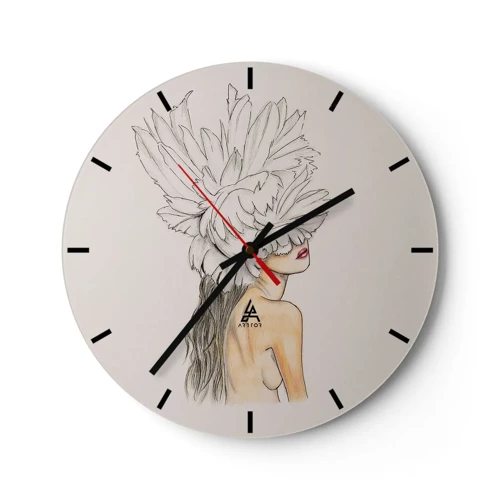 Horloge murale - Pendule murale - Beauté couronnée - 30x30 cm