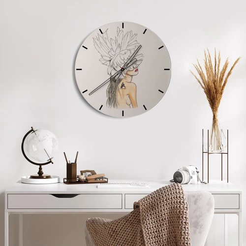 Horloge murale - Pendule murale - Beauté couronnée - 30x30 cm