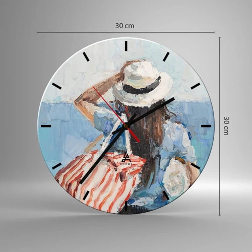 Horloge murale - Pendule murale - Bienvenue à vos vacances - 30x30 cm