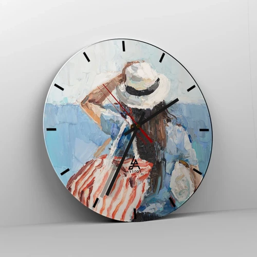 Horloge murale - Pendule murale - Bienvenue à vos vacances - 30x30 cm