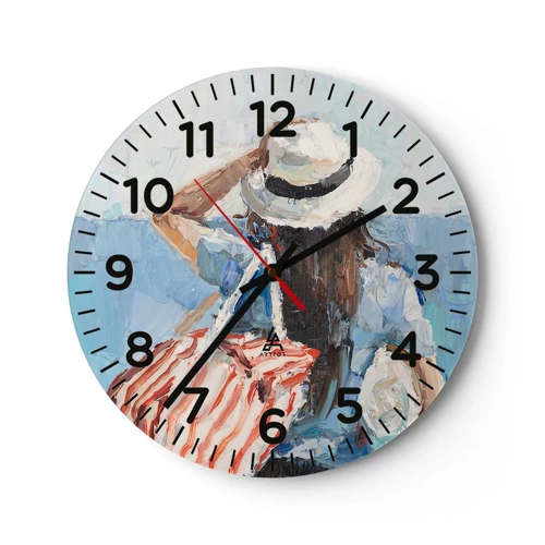Horloge murale - Pendule murale - Bienvenue à vos vacances - 30x30 cm