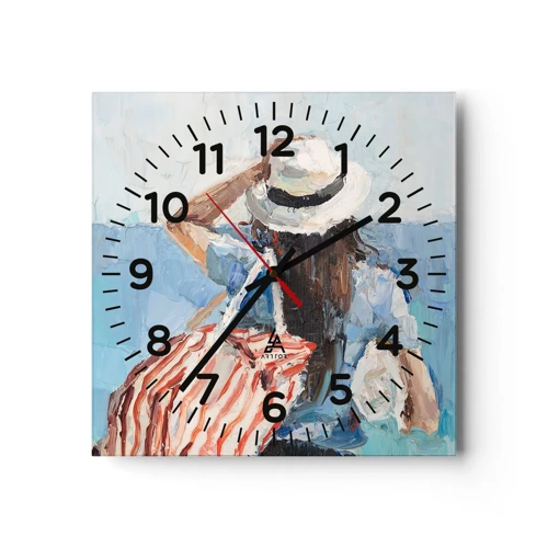 Horloge murale - Pendule murale - Bienvenue à vos vacances - 40x40 cm