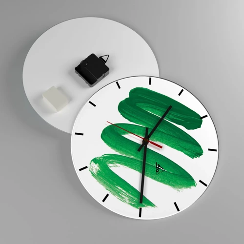 Horloge murale - Pendule murale - Blague verte - 30x30 cm