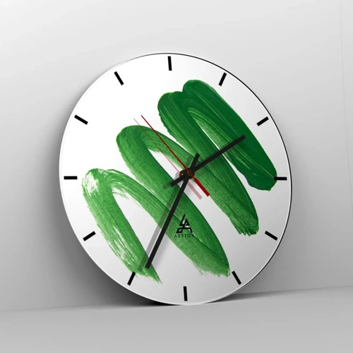 Horloge murale - Pendule murale - Blague verte - 30x30 cm