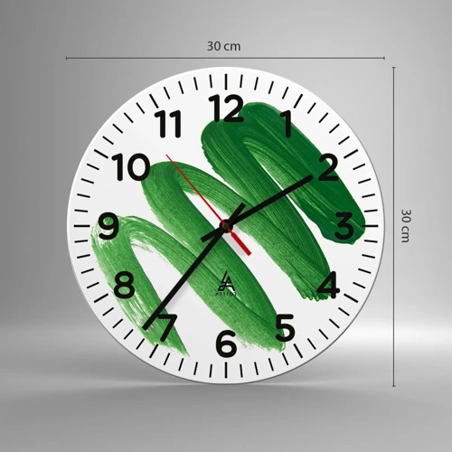 Horloge murale - Pendule murale - Blague verte - 30x30 cm