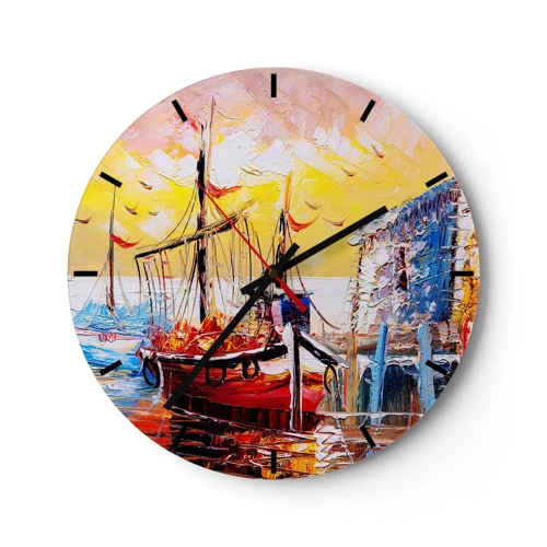 Horloge murale - Pendule murale - Bon retour - 30x30 cm