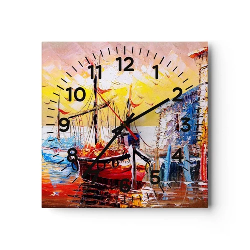 Horloge murale - Pendule murale - Bon retour - 30x30 cm