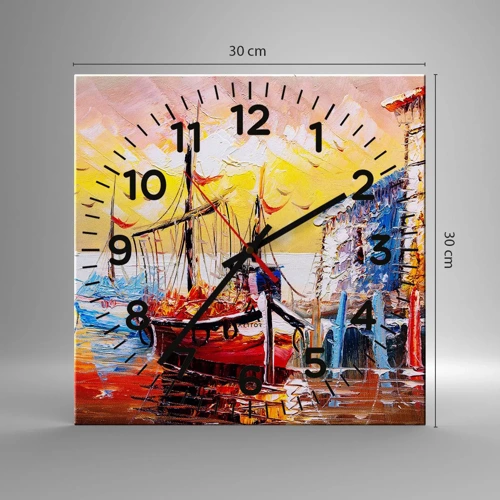 Horloge murale - Pendule murale - Bon retour - 30x30 cm