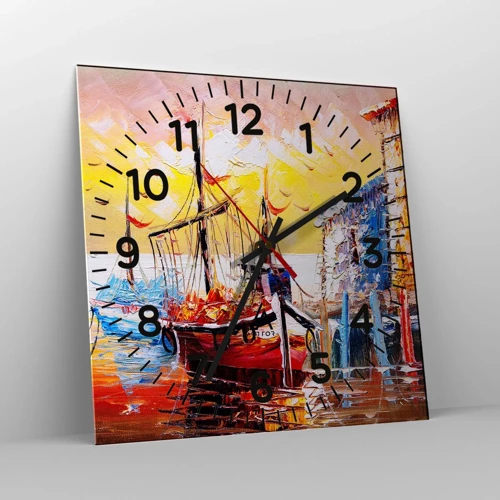 Horloge murale - Pendule murale - Bon retour - 30x30 cm