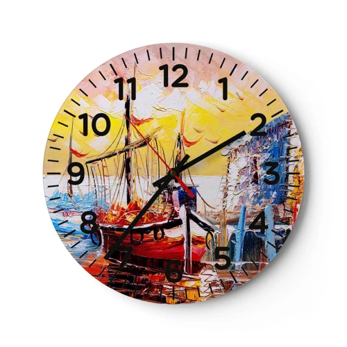 Horloge murale - Pendule murale - Bon retour - 30x30 cm