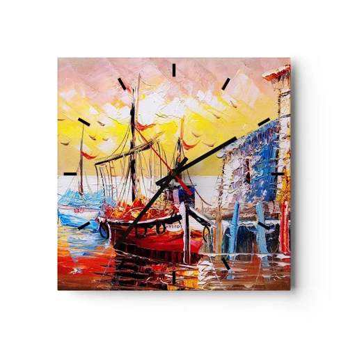 Horloge murale - Pendule murale - Bon retour - 40x40 cm