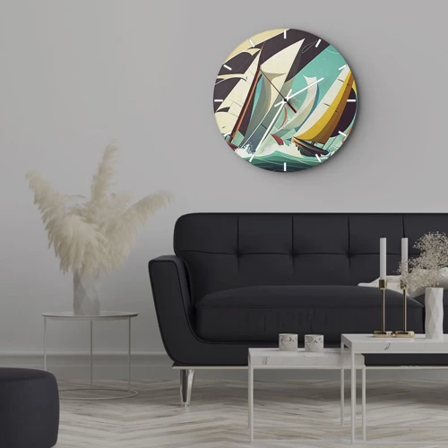 Horloge murale - Pendule murale - Bonne chance avec les éléments - 30x30 cm