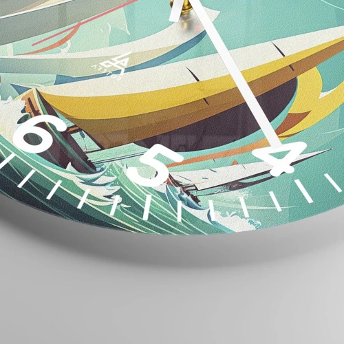 Horloge murale - Pendule murale - Bonne chance avec les éléments - 30x30 cm