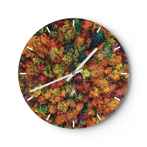 Horloge murale - Pendule murale - Bouquet d'arbres automnal - 30x30 cm