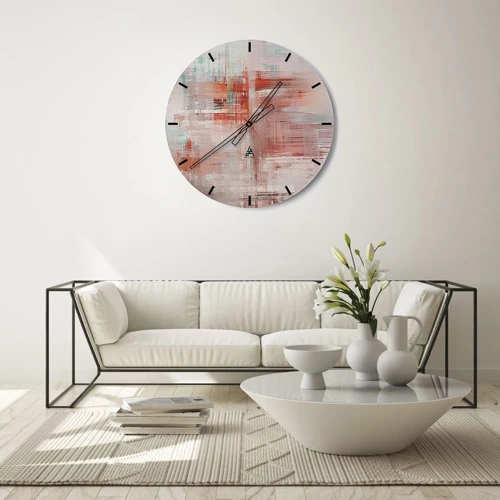 Horloge murale - Pendule murale - Brumeux. Mais rose - 30x30 cm