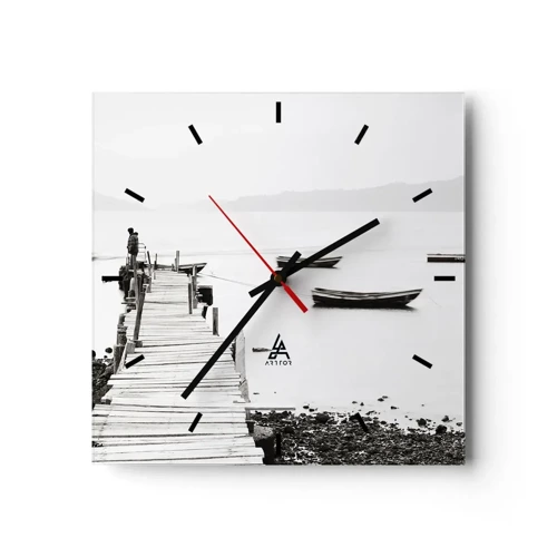 Horloge murale - Pendule murale - Calme et propre au bord de l'eau - 30x30 cm