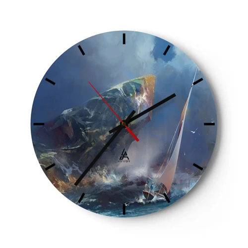 Horloge murale - Pendule murale - Celui qui est courageux, gagne - 30x30 cm