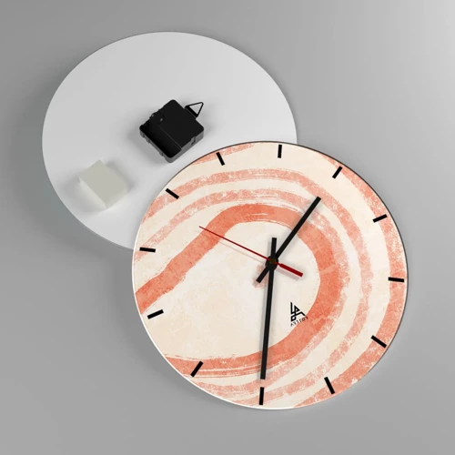 Horloge murale - Pendule murale - Cercles de corail – composition - 30x30 cm