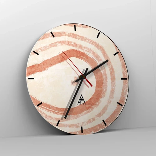 Horloge murale - Pendule murale - Cercles de corail – composition - 30x30 cm