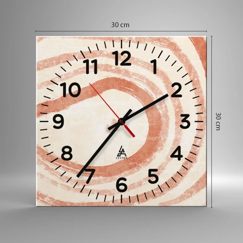 Horloge murale - Pendule murale - Cercles de corail – composition - 30x30 cm