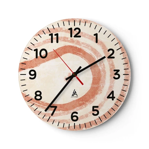 Horloge murale - Pendule murale - Cercles de corail – composition - 40x40 cm