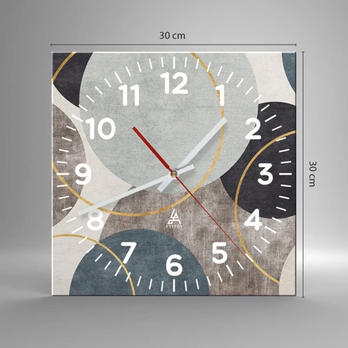 Horloge murale - Pendule murale - Cercles sur cercles - 30x30 cm