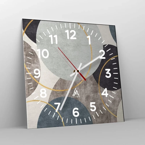 Horloge murale - Pendule murale - Cercles sur cercles - 30x30 cm