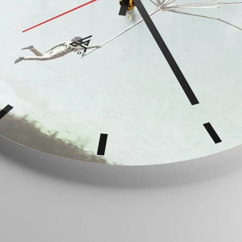 Horloge murale - Pendule murale - Cerfs-volants, pissenlits, vent - 40x40 cm