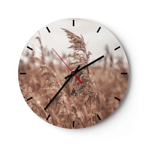 Horloge murale - Pendule murale - C'est déjà l'automne dans les champs - 30x30 cm