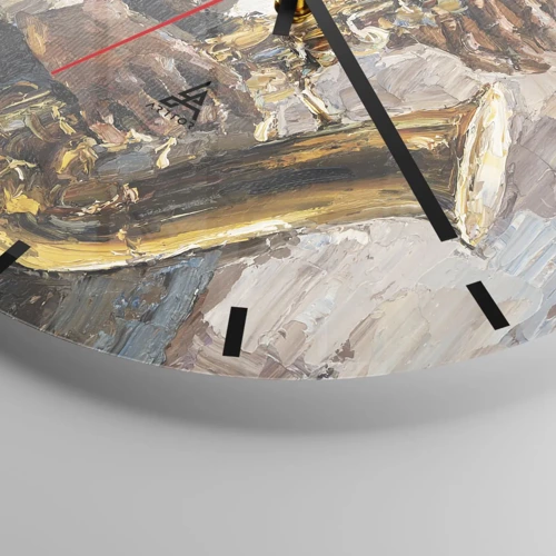 Horloge murale - Pendule murale - C'est l'heure du solo - 30x30 cm