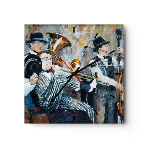 Horloge murale - Pendule murale - C'est tout le Jazz - 30x30 cm