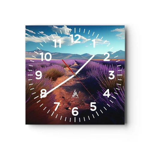 Horloge murale - Pendule murale - Champs parfumés - 40x40 cm