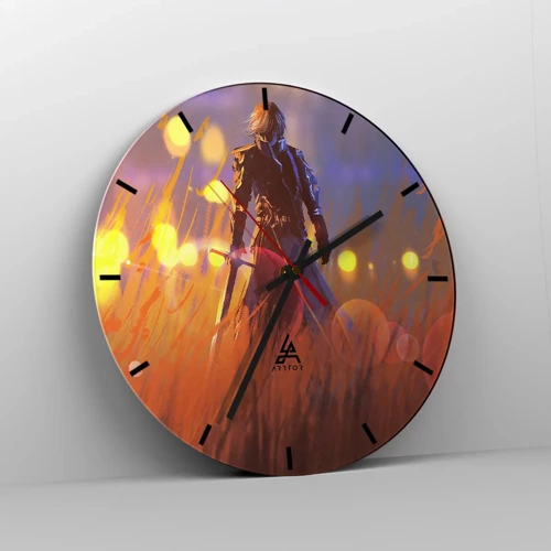 Horloge murale - Pendule murale - Chevalier errant - 30x30 cm