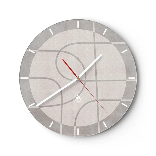 Horloge murale - Pendule murale - Circulaire et tout droit - 40x40 cm