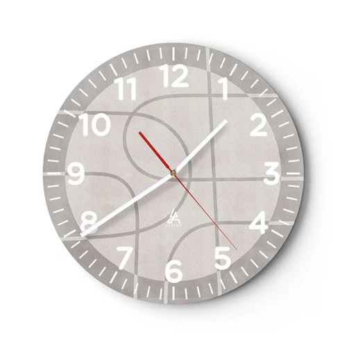 Horloge murale - Pendule murale - Circulaire et tout droit - 40x40 cm