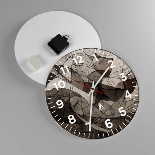 Horloge murale - Pendule murale - Circulation des couleurs de la terre - 30x30 cm