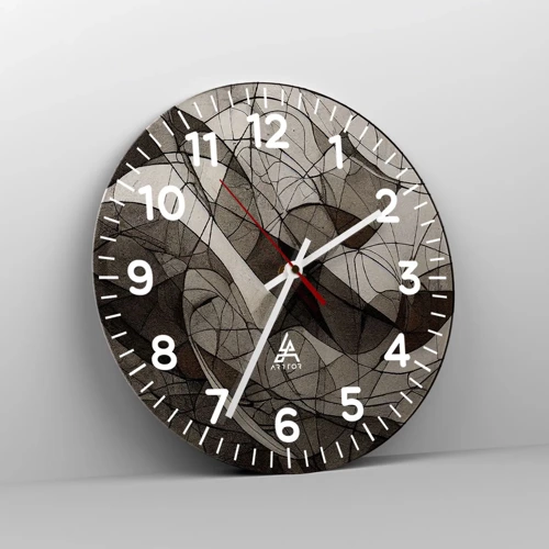 Horloge murale - Pendule murale - Circulation des couleurs de la terre - 30x30 cm