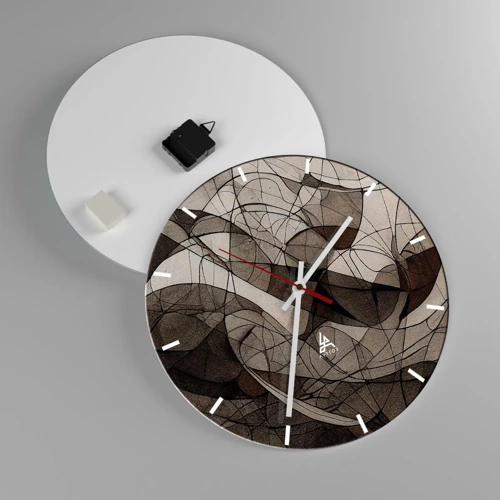 Horloge murale - Pendule murale - Circulation des couleurs de la terre - 40x40 cm